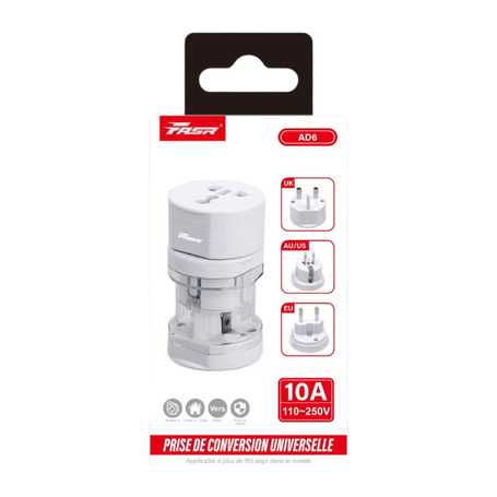 Universal Power Adapter UK / AU / US / EU 10A - FASR AD6 - White