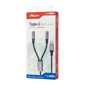 FASR FS-AB14 USB-C to Dual Jack Adapter Cable - 3.5 mm