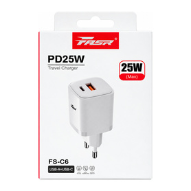 Fasr Type-C + USB 25W Charger