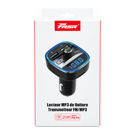Transmetteur FM/MP3 Bluetooth Fasr T4 pour voiture avec 2 ports USB