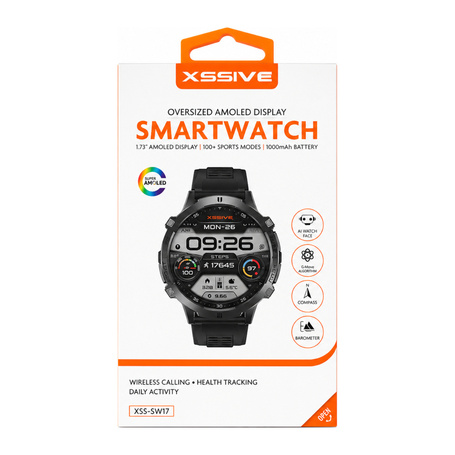 Smartwatch, Tracker Fitness - Montre Connectée AMOLED HD Bracelet en Silicone XSSIVE XSS-SW17 - Noir, prix de gros.