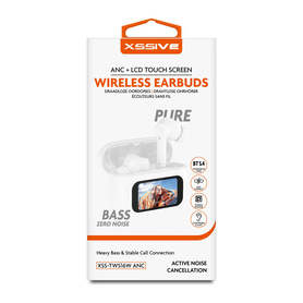 XSSIVE Wireless Earbuds with ANC and LCD Touch – XSS-TWS16WANC White | Premium Sound and Style