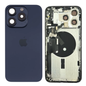 Châssis, Cadre - Châssis Complet iPhone 15 Pro Connecteur de Charge Sans Batterie Titane Bleu (Original Demonté) - Grade B, prix