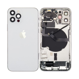 Châssis, Cadre - Châssis Complet iPhone 12 Pro Max Blanc - Connecteur de Charge sans Batterie (Original Demonté) Grade AB, prix 