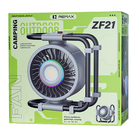 Ventilateur, Éventail - Ventilateur Portable de Camping 10000mAh Remax RS-ZF21 - Gris, prix de gros.