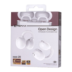 Earphones, Headphones - TWS Stereo Clip-On Earbuds Remax OWS-20 - White, wholesale price