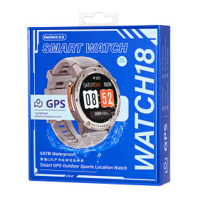 REMAX Watch18 GPS Smartwatch with AMOLED Display - 500mAh - Silver - Sports Ready