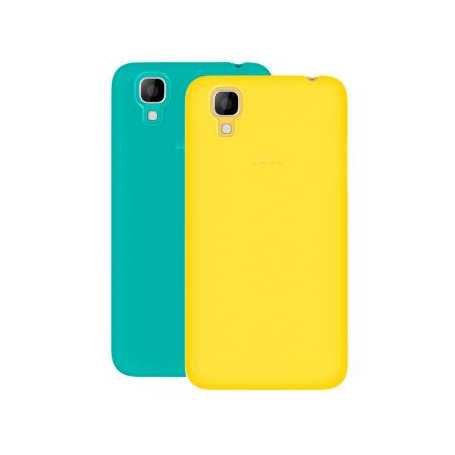 Coque Protection ultra fine Wiko Sunset turquoise et jaune
