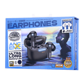 Earbuds, Wireless Headphones - Remax CozyPods JZ02 Three-Micphone ANC+ENC Noise Canceling Wireless Earphones - Black, wholesale