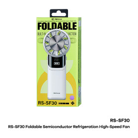 Ventilateur, Éventail - Ventilateur Portable Pliable à Refroidissement 3000mAh Remax RS-SF30 - Blanc, prix de gros.