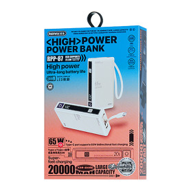 REMAX Wingle Series 65W+22.5W Fast Charging Power Bank 20000mAh RPP-86 Beige - Portable & Efficient Type-C Charger