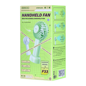 Acheter Mini Ventilateur Portable REMAX F33 1200mAh Violet - Support Intégré - 3 Vitesses Optimales