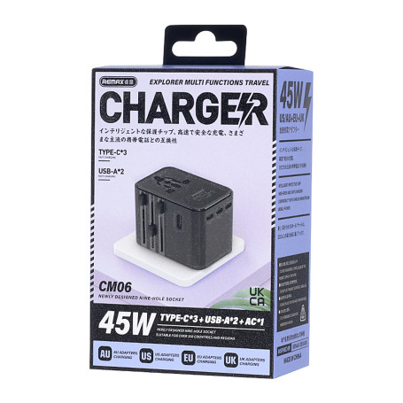 Chargeur GaN Multi Fonctions 45W REMAX Explorer CM06 | Etech-Parts