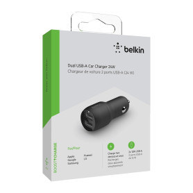 Belkin 2-Port USB 24W Car Charger - CCB001BTBK