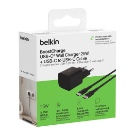 Adaptateur Secteur / Câble USB-C 25W 1M BELKIN - WCA012kq1MBK-B6 - Noir