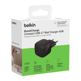 Adaptateur Secteur USB-C BELKIN Wall Charger 45W - WCA013KQBK - Noir