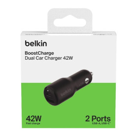 Chargeur Allume-Cigare BELKIN USB-C PD + USB-A 42W - CCB005BTBK