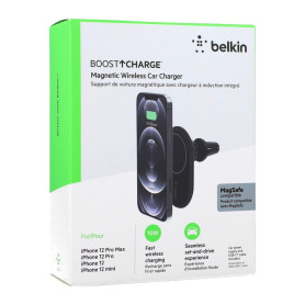 Support Voiture MagSafe avec Charge Sans Fil 10W BELKIN - WIC004BTBK-NC - Noir