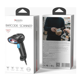 Lecteur de Codes-Barres Filaire EC21 - Yesido - Noir