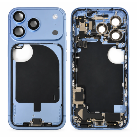 iPhone 18 Pro chassis - Charging Connector without back glass or battery, blue (original disassembled) - Grade A | Etech-Parts