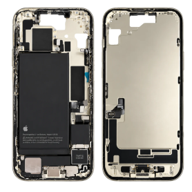 Chassis iPhone 15 Connecteur de Charge sans Vitre Arrière + Batterie Jaune (Origine Demonté) Grade A