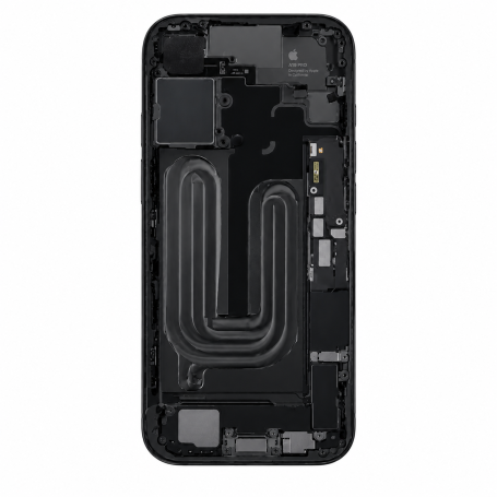 iPhone 17 chassis - Charging Connector without back glass or battery, black (original disassembled) - Grade B | Etech-Parts