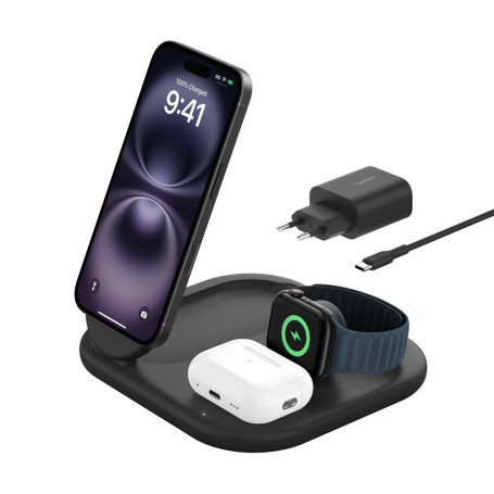 Station de recharge sans fil 3-en-1 avec Qi2 (15W) BELKIN WIZ029vfBK - Noir