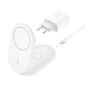 Wireless Charging Station 2-in-1 with Qi2 (15W) BELKIN WIZ028vfWH - White