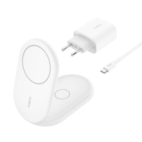 Wireless Charging Station 2-in-1 with Qi2 (15W) BELKIN WIZ028vfWH - White