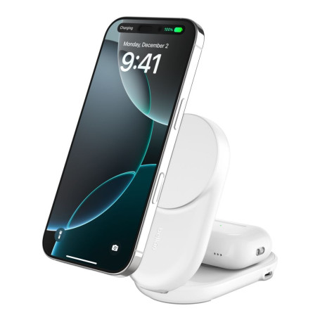 Magnetic Charging Station 2-in-1 Qi2 (25W) BELKIN WIZ039kqWH - White