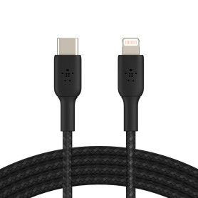 Braided Cable USB-C to Lightning 1M BELKIN CAA004bt1MBK - Black