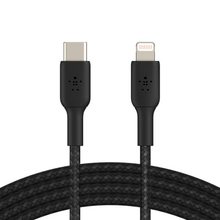 Braided Cable USB-C to Lightning 1M BELKIN CAA004bt1MBK - Black