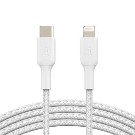 Braided Cable USB-C to Lightning 1M BELKIN CAA004bt1MWH - White