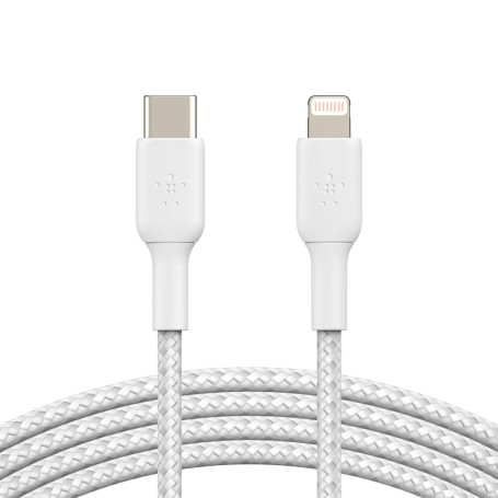 Braided Cable USB-C to Lightning 1M BELKIN CAA004bt1MWH - White