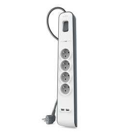 Surge Protector Power Strip 4 Outlets + 2 USB (2m) BELKIN BSV401ca2M