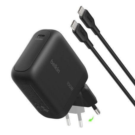 Chargeur Secteur USB-C 100W avec Câble USB-C vers USB-C 1,5m BELKIN WCH025kq1.5BKB6 - Noir