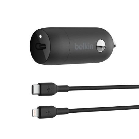 Combo Chargeur Voiture USB-C (30W) + Câble Lightning 1m BELKIN CCA004BT1MBK-B5 - Noir