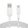 Braided Cable USB-C / USB-A 3M BELKIN CAB002bt3MWH - White