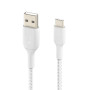 Braided Cable USB-C / USB-A 3M BELKIN CAB002bt3MWH - White