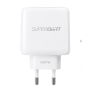 Charger, Power Adapter - 45W GaN USB-C + USB-A Fast Charger Kit with 1m USB-C Cable WUW-T116 - White, wholesale price
