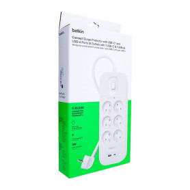 Multiprise Parafoudre 6 Prises (USB-A + USB-C) BELKIN SRB002ca2M