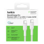 Câble Tressé PCR USB-C / USB-C 240W 2.0 2M BELKIN CAB025hq2MWH - Blanc