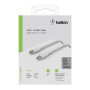 Câble Tressé USB-C / USB-C 1M BELKIN CAB004bt1MWH - Blanc