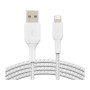 Câble Tressé Lightning 0.15M BELKIN CAA002bt0MWH - Blanc