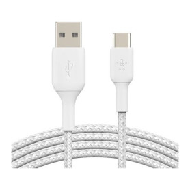 Câble Tressé USB-C / USB-A 3M BELKIN CAB002bt3MWH - Blanc