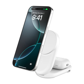 Station de Recharge Magnétique 2-en-1 Qi2 (25W) BELKIN WIZ039kqWH - Blanc