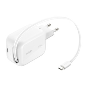 Chargeur Secteur USB-C GaN avec Câble Rétractable (45W) BELKIN WCH023kqWH - Blanc