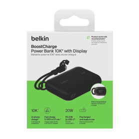 PowerBank 10 000 mAh 20W Avec Ecran Integré BELKIN BPB027hqBK - Noir