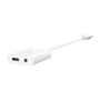 Adaptateur USB-C vers Jack/USB-C BELKIN NPA004BTWH - Blanc