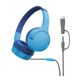 Soundform Mini Casque Filaire Enfant (USB-C/Jack) BELKIN AUD010hqBL - Bleu